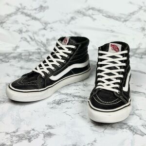 Vans Premium Leather Black Ski Hi Sneaker High Top